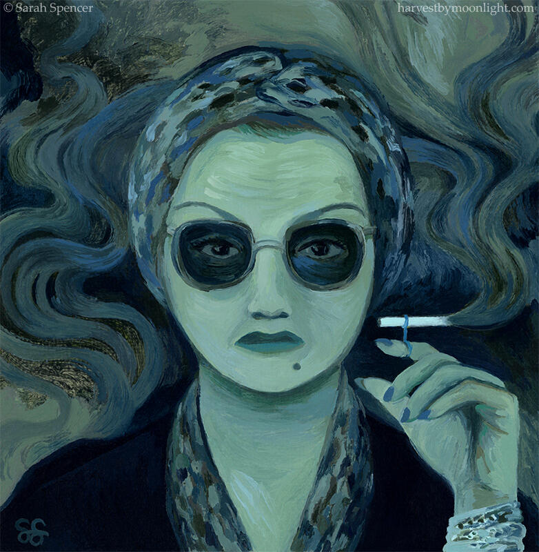 Norma's Gaze 5" x 5" oil on canvas board, 2026